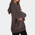 thumbnail image 3 of QUYUON Hoodies for Women Oversized Hooded Sweatshirts Winter Casual Long Sleeve Pullover Shirts Drawstring Comfy Loose Lightweight Fleece Fall Sweatshirts with Pockets Winter Clothes Brown XL, 3 of 6