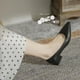 thumbnail image 1 of Primavera y otoño 2022, nuevos zapatos individuales de Color sólido, zapatos informales de mujer con tacón grueso y boca poco profunda, zapatos sencillos con punta en pico 39 Gao Jinjia LED, 1 of 2