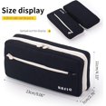 thumbnail image 4 of GFDYREE Big Capacity Pencil Case Pencil Pouch School Supplies for College Students Office Simple Stationery Pencil Holder Bag Teen Girls Women-Black, 4 of 6