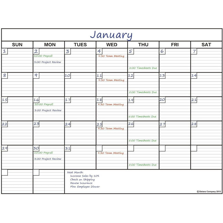 Delane Large Erasable Wall Calendar Planner, 36 x 48 Inch Erasable Calendar and 4 Double Stick Mounting Foam Pieces - Jumbo - Walmart.com delane-large-erasable-wall-calendar-planner-36-x-48-inch-erasable-calendar-and-4-double-stick-mounting-foam-pieces-jumbo-walmart-com