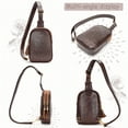 thumbnail image 3 of YOVIEE Small Sunflower Fashion Sling Bag Backpack For Women Premium PU Leather Tassel Coffee, 3 of 5