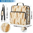 thumbnail image 2 of FORMRS Zipper Binder with Shoulder Strap 2-inch Ring 500 Sheet Capacity File Bag, Wheat Ears Pattern, 2 of 5