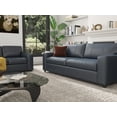 thumbnail image 6 of Roundhill Furniture Sakan Leather Upholstered 3-Piece Living Room Set, Sofa Loveseat and Cutler Chair, Blue, 6 of 14