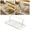 thumbnail image 1 of Kitchen Shelf Storage Dish Drainer Rack 2 Way Extendable Dishwasher (17.6 21.8 Inches (44.6 55.4 Cm) Adjustable Water Bottle Collapsible Slip Silicone Stainless Steel, 1 of 7