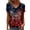 Black, variant on MEICHEN Women's V Neck Butterfly & Rose Print T Shirt Patriotic Glitter Graphic Casual Top