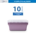 thumbnail image 3 of Mainstays 5-Pack 1-Compartment BPA-Free Plastic Snack Meal Prep Food Storage Containers, 3 Cup, Lilac Bloom, 3 of 10