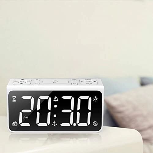 ROADYAKO Reloj despertador digital LED de 6.5 pulgadas con alarma dual