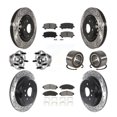 thumbnail image 1 of Transit Auto Front Rear Wheel Hub Bearings Assembly Coated Disc Brake Rotors and Semi-Metallic Pads Kit (10Pc) for Car 2016-2022 Honda Pilot AWD - Left Right Side (Driver Passenger) KBB-130756, 1 of 10