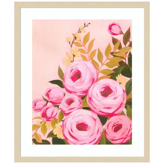 Amanti Art Vibrant Roses II Wood Framed Wall Art Print