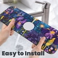thumbnail image 6 of Fuzoiu Cosmic Purple Irises Print Kitchen Faucet Suction Pad, Sink Splash Guard Faucet Mat, Faucet Handle Drip Catcher Tray Drying Mat For Bathroom Kitchen Bathroom Countertop, 6 of 7
