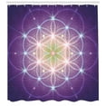 thumbnail image 3 of Ambesonne Bohemian Shower Curtain, Sign of Cosmos Folk, 69"Wx70"L, Dark Purple Blue Yellow, 3 of 3