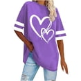 thumbnail image 3 of Womens Plus Size Tops Casual Round Neck Short Sleeve T Shirts for Women Oversized Summer Graphic Tees Tops,Sizes L-5XL, 3 of 9