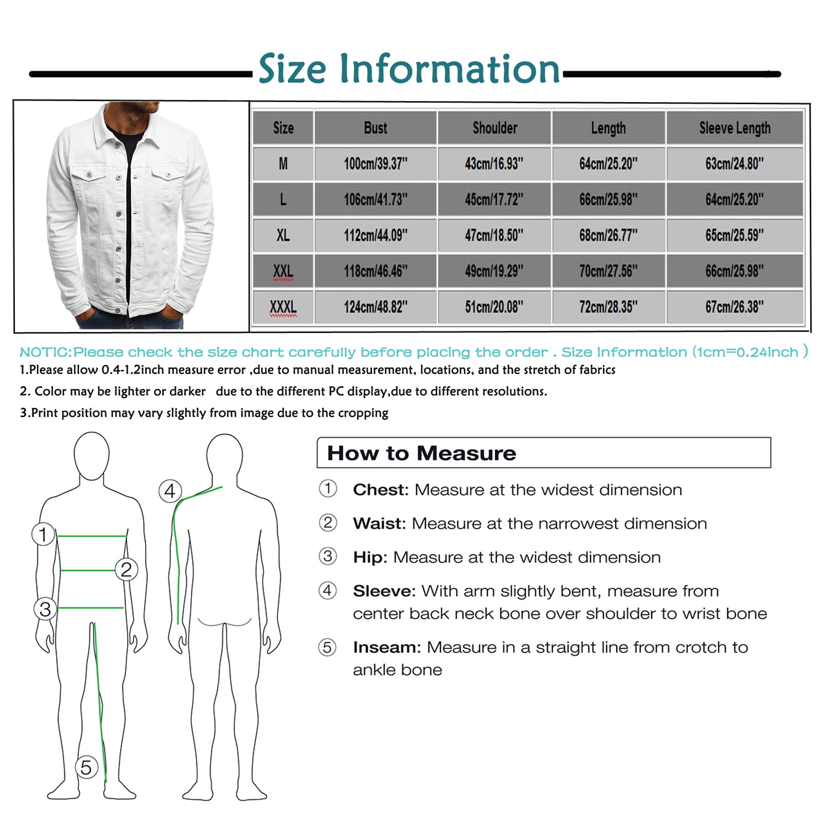 TKing Fashion Men's Slim Fit Casual Denim Jacket Solid Colour Denim Casual  Lapel Long Sleeve - Green XL 