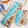 2pcs Coastal Bathroom Mat, Absorbent & Quickdrying Kitchen Floor