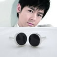 thumbnail image 5 of NUZYZ Men's Women's Sterling Silver Black Vinyl Earrings Ear Studs Jewelry Charm, 5 of 8