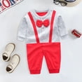thumbnail image 2 of Coerni Toddler Baby Striped Button Jumpsuit Boys Cotton Long Sleeved Romper Crawling Suit Girls Thin Crewneck Bodysuit, 2 of 8