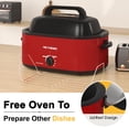 thumbnail image 3 of Horno asador eléctrico 26QT, asador de pavo eléctrico con tapa de visualización y autoadhesiva, horno asador de pavo de acero inoxidable, ROJO, 3 of 5