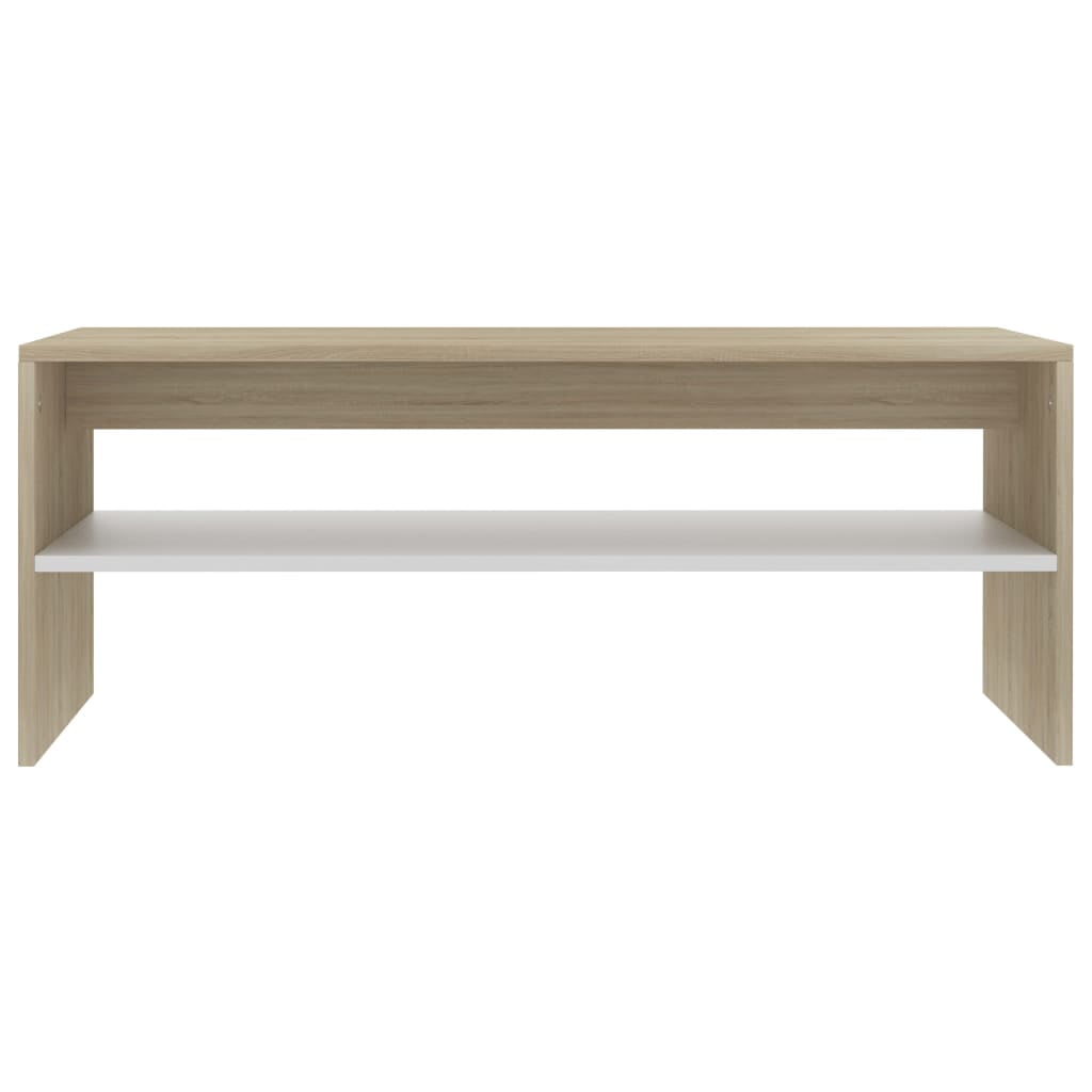 Kepooman 39" Modern Two Tiers Rectangle Coffee Table for Living Room Office, Wood Color Kepooman 39" Modern Two Tiers Rectangle Coffee Table for Living Room Office, Wood Color