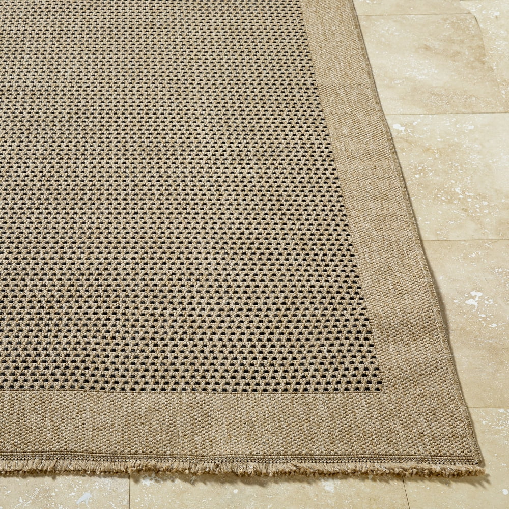 Livabliss Outdoor Rugs, 8x10 Mirage Cottage Tan Area Rug for Patio, Porch, Deck, Backyard, Waterproof Indoor Outdoor Carpet (7'10" x 10')