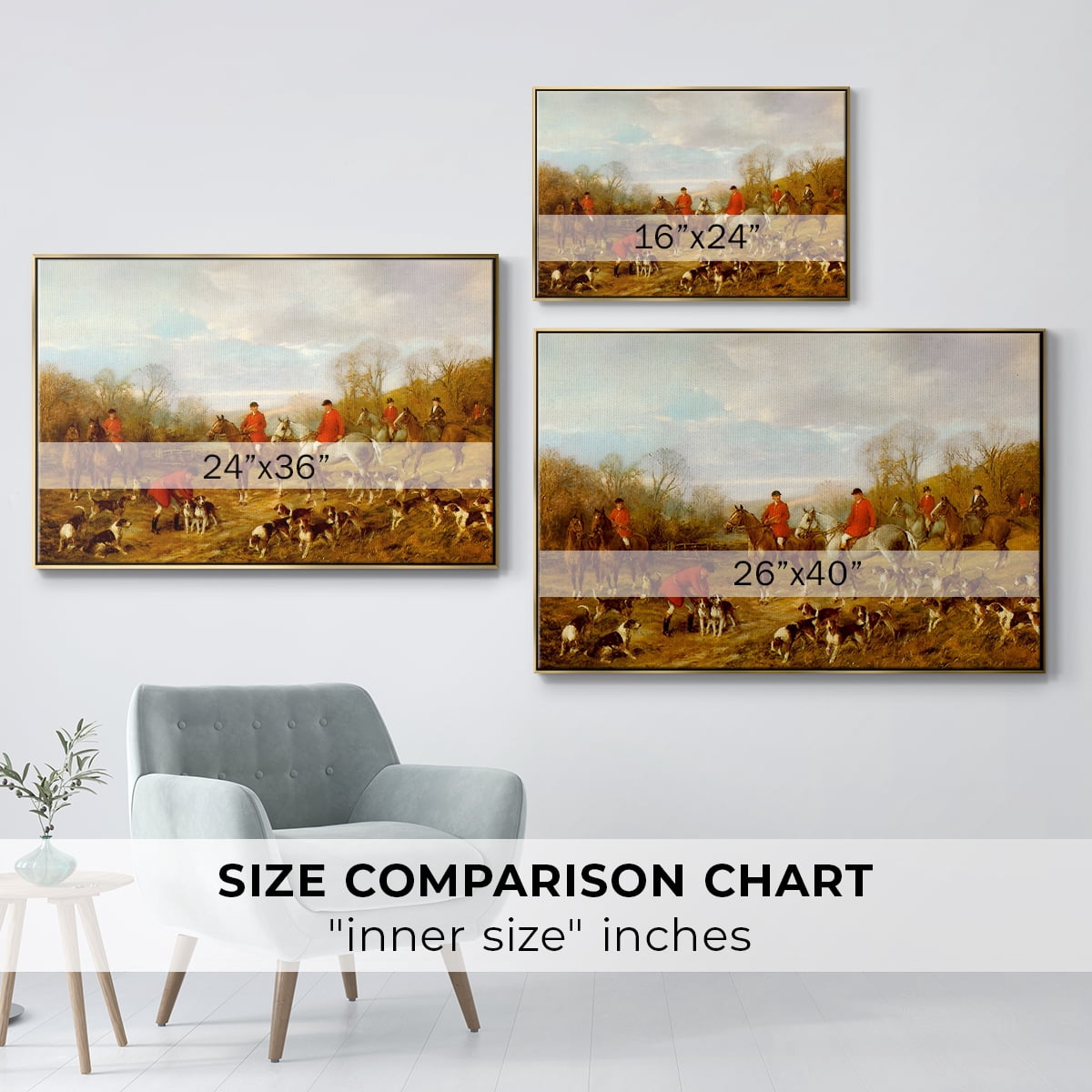 Vintage Animal Print-X By Wexford Home Framed in Gold Wood Gallery Wrapped Canvas 25 in. x 37 in.