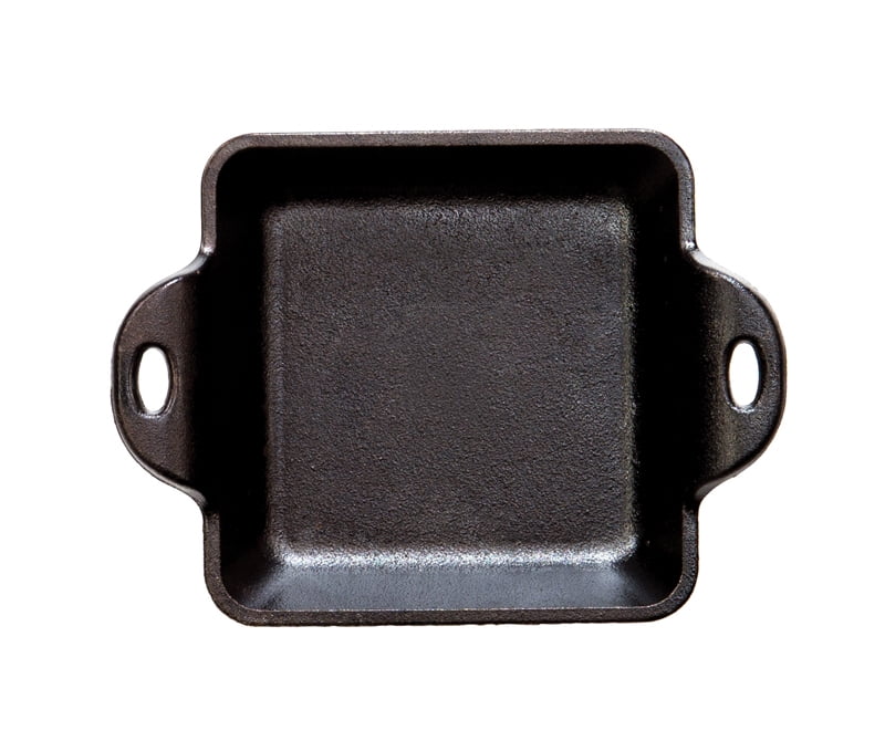 Square 10-Ounce Lodge HMSS Heat Enhanced and Seasoned Cast Iron Mini Server