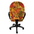 thumbnail image 3 of Autumn Office Chair Slipcover, Abstract Doodle of Fallen Leaves Earthy Warm Tones Printed Illustration, Protective Stretch Decorative Fabric Cover, Standard Size, Apricot and Coffee, by Ambesonne, 3 of 5