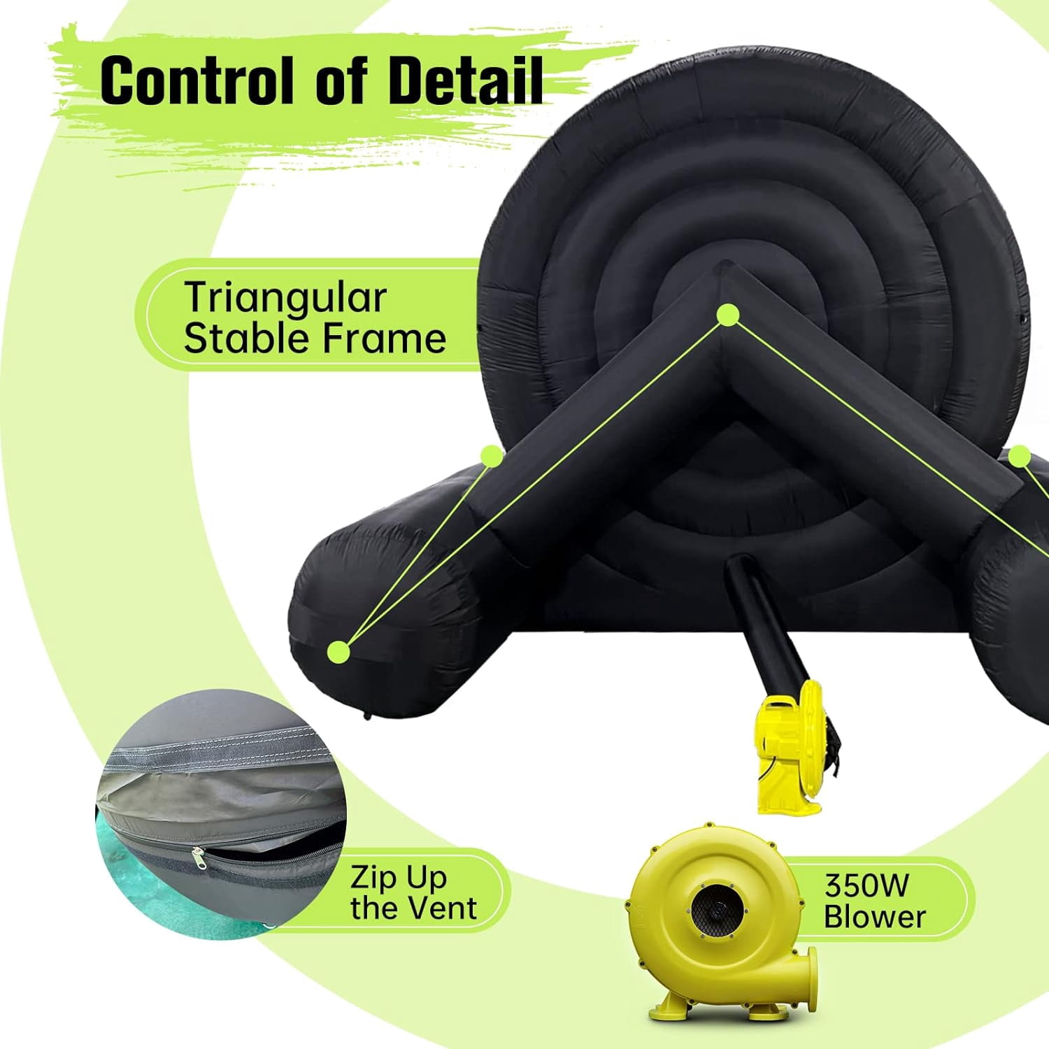 OZIS 10Ft Tall Giant Inflatable Soccer Ball Darts Board with 8pcs Soccer Ball & 350W Blower
