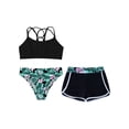 thumbnail image 3 of Zaldita Kids Girls 3 Pieces Bathing Suit Hawaii Printed Rash Guard Swimsuit for Seaside Vacation Lily 10, 3 of 7