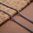 thumbnail image 6 of K-KED Real 925 Sterling Silver Necklace Men's 3.5mm Square Wheat Chain Link -24inch, 6 of 7