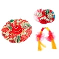 thumbnail image 2 of Laddu Gopal Dress Cloth Bhagwan Poshak of God Bal Gopal Kanha Kanhaiya Dev Vastra for Metal Idol Statue for Indian Traditional Holi Festival of Color(Size:-0-1 No.Dia-4")(Red with Multicolor), 2 of 4