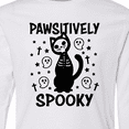 thumbnail image 4 of Inktastic Pawsitively Spooky Skeleton Cat with Ghosts and Crosses Long Sleeve Youth T-Shirt, 4 of 5