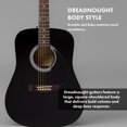 thumbnail image 4 of Fender FA-115 Dreadnought Acoustic Guitar - Black w/ Gig Bag, 4 of 4