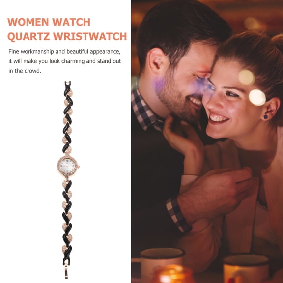 WHAMVOX Black Quartz Women's Wristwatch Elegant Timepiece Stylish Ladies Watch for Everyday Wear