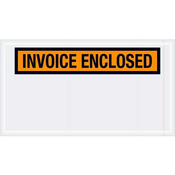 The Packaging Wholesalers B44005 5.5 x 10 in. Panel Face Envelopes - Invoice Enclosed - Orange - 1000 per Case