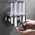 thumbnail image 4 of Shampoo And Conditioner Dispenser, Wall Mounted Double Headed Shower Dispenser For Shampoo, Conditioner, Body Wash With Transparent Design, For Bathroom, Hotel, Gym, 4 of 5