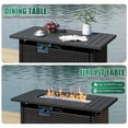 thumbnail image 4 of Clouddwell 7 Pieces Outdoor Patio Furniture Set, Rattan Wicker Sectional Swivel Rocker Chairs Sets with Fire Pit, Off White/Black, 4 of 9