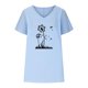 thumbnail image 3 of Camiseta de Manga Corta con Cuello en V con Impresión de Girasol, Algodón Casual Y Top de Cáñamo, 3 of 4