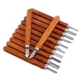thumbnail image 4 of Juego de cuchillos cincel, 12 piezas, cuchillo cortador de madera, cincel para artesanías de madera, hojas para tallar madera, rendimiento impulsado, 4 of 9