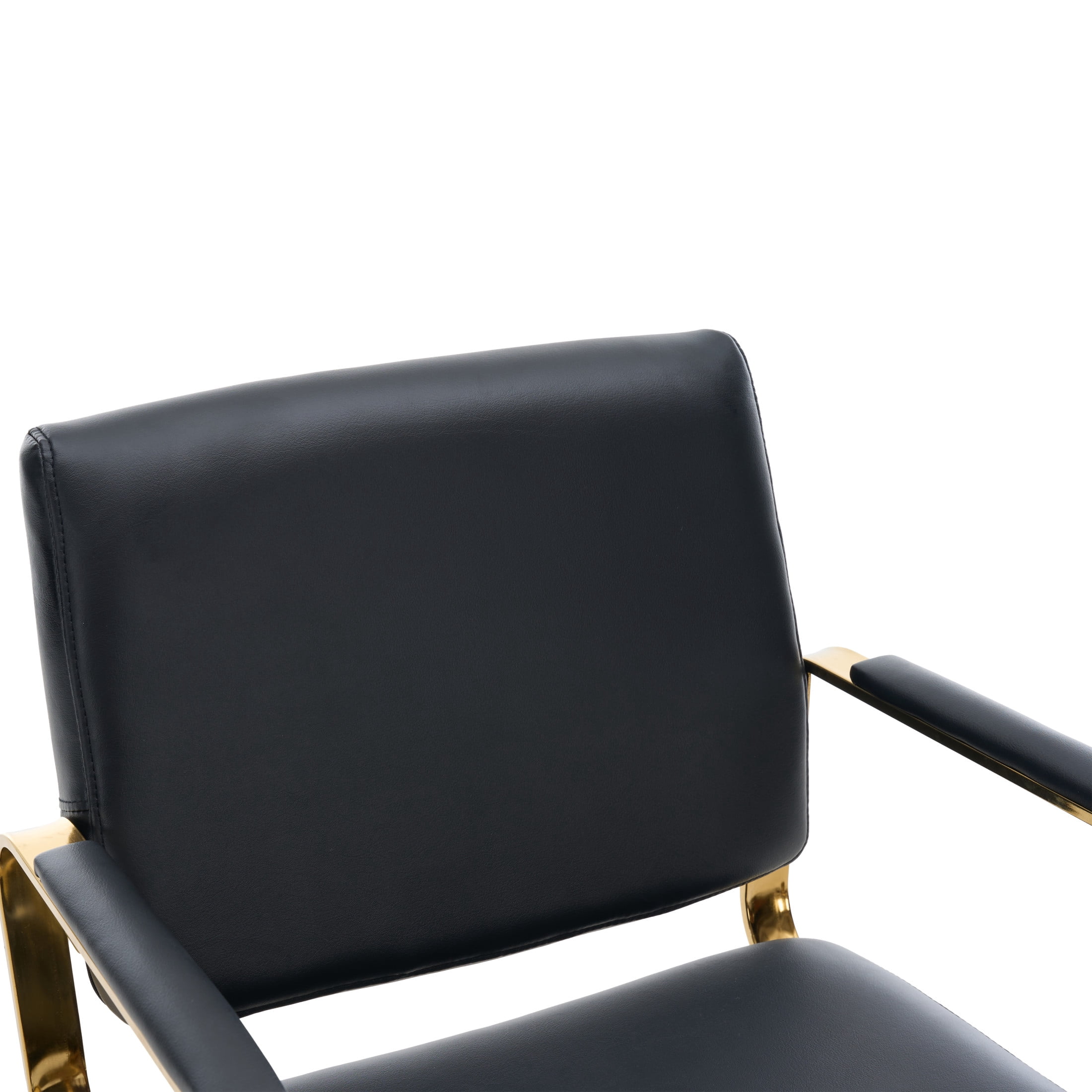 Noble House 360° Swivel Salon Styling Chair with Footrest, Adjustable Height, Black + Gold