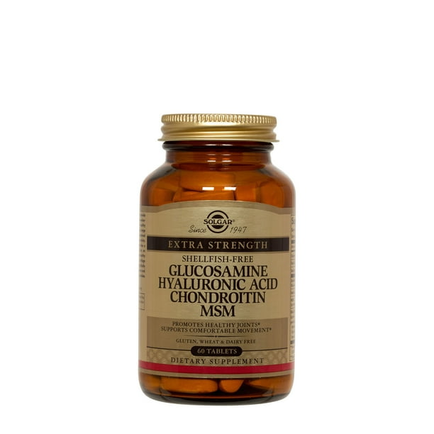 Solgar glucosamine hyaluronic acid chondroitin msm shellfish free 60