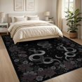thumbnail image 3 of ODIKA 8'x10' Washable Area Rug Durable, Non-Slip Witchy Snake Moody Whimsical Boho Border Moth Witch Themed Gothic Flowing for Living Room, Under Sectional, Family, 3 of 7