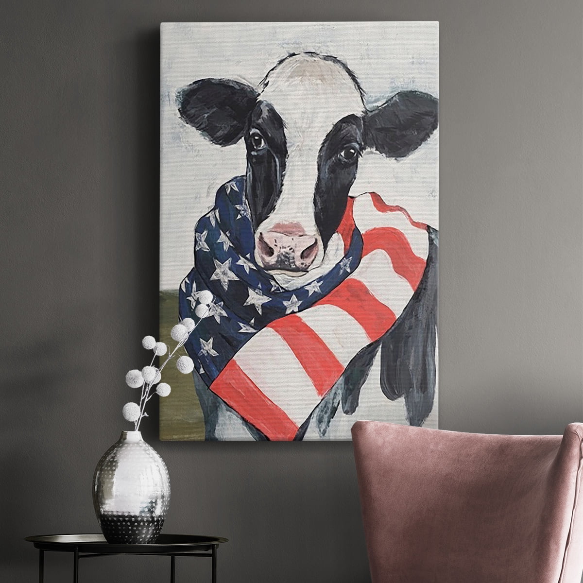 American Cow I Premium Gallery Wrapped Canvas - Ready to Hang