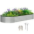 thumbnail image 1 of Outsunny Raised Garden Bed, 7' x 3' x 1' Galvanized Planter Box, Silver, 1 of 9