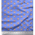 thumbnail image 1 of Soimoi Silk Fabric Dot & Fox Cartoon Print Fabric by the Yard 42 Inch Wide, 1 of 1