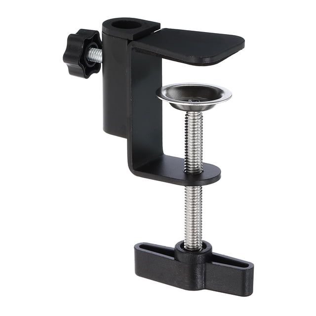 Uxcell 0.49" Hole Dia. Universal C Clamp Table Lamp Microphone Arm Mount Desk Clamp, Black