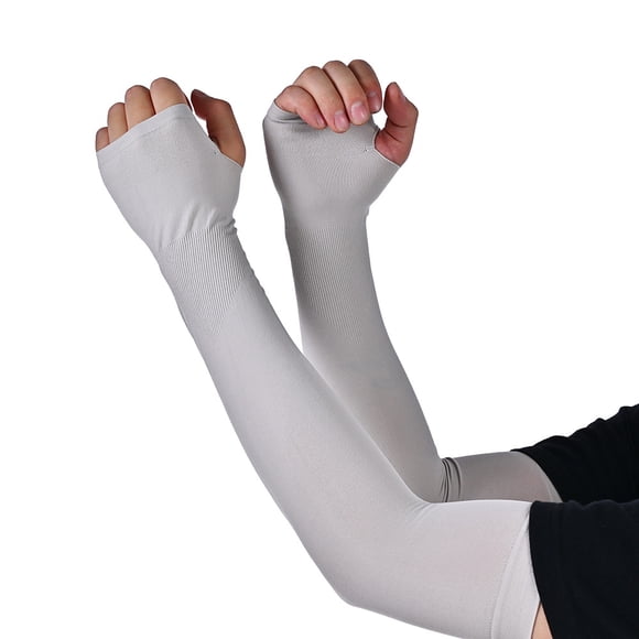 Jinswick UV Sunscreen Sleeves Cool Sports Sleeves with Hand Coverage for Outdoor Activities Tattoo Coverage Suitable for Running, Golfing, Cycling, Basketball, Driving, Fishing | One Size | 2 Pairs