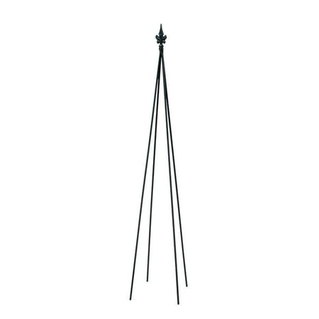 Achla Designs Fleur-De-Lis Garden Trellis Tool, 58 Inch Tall, Black Powder Coat Finish