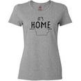 thumbnail image 3 of Inktastic It's Home- State of Iowa  Outline Distressed Text Women's T-Shirt, 3 of 5