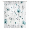 thumbnail image 2 of Turquoise Flowers Sheer Curtains 63 Inches Long, Farmhouse Spring Botanical Floral Light Filering Curtains, Breathable Simi Curtain Privacy Drapes for Living Room Bedroom Lightweight Window Treatment, 2 of 9