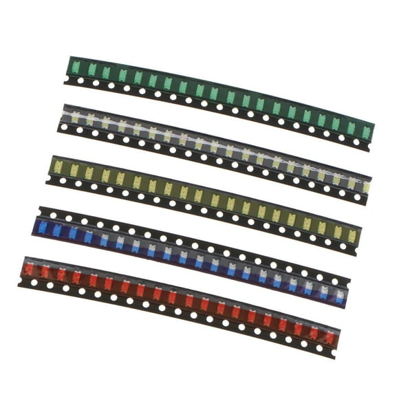 100pcs SMD Assortment SMD LED Diodo , SMD LED Lights Green/Red/White/Blue/Yellow 20PCS Each as described+as described, 1206